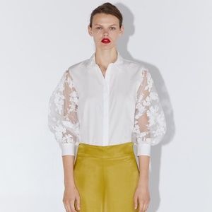 ZARA ORGANZA SLEEVE SHIRT